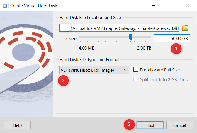 Virtual Disk File Type Selection